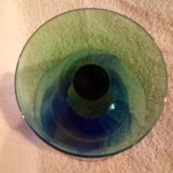 Vintage Bormioli Rocco Twisted Stem Goblet Green Optic Glass Chalice - Picture 4 of 8